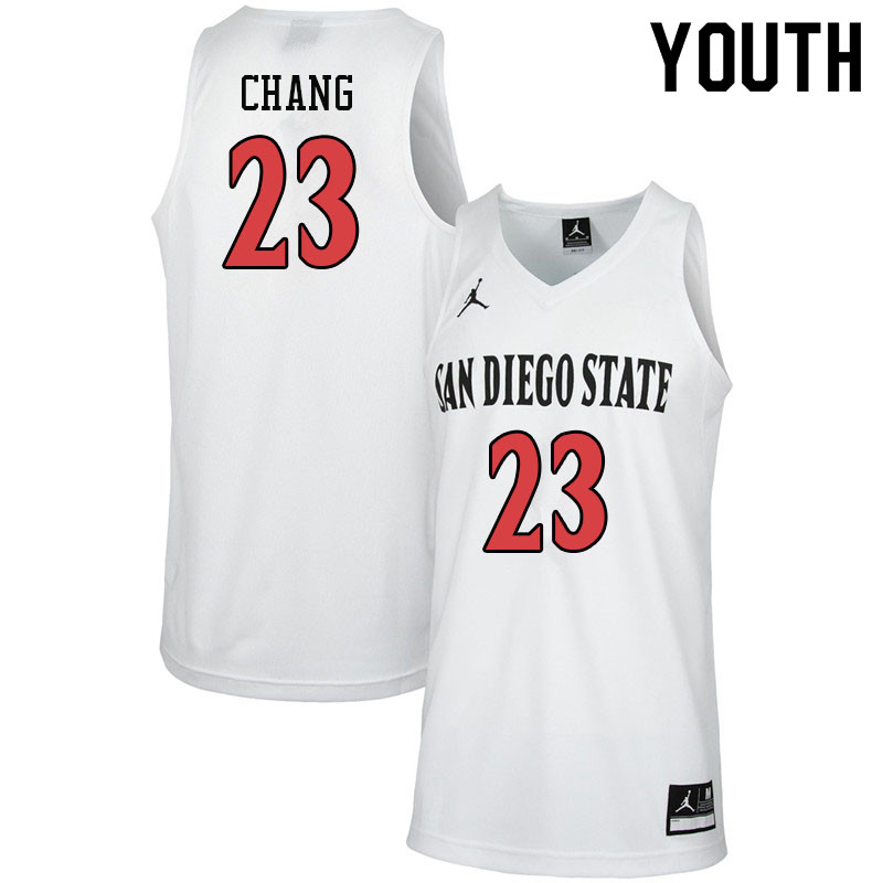 Jordan Brand Youth #23 Ed Chang San Diego State Aztecs College Basketball Jerseys-White